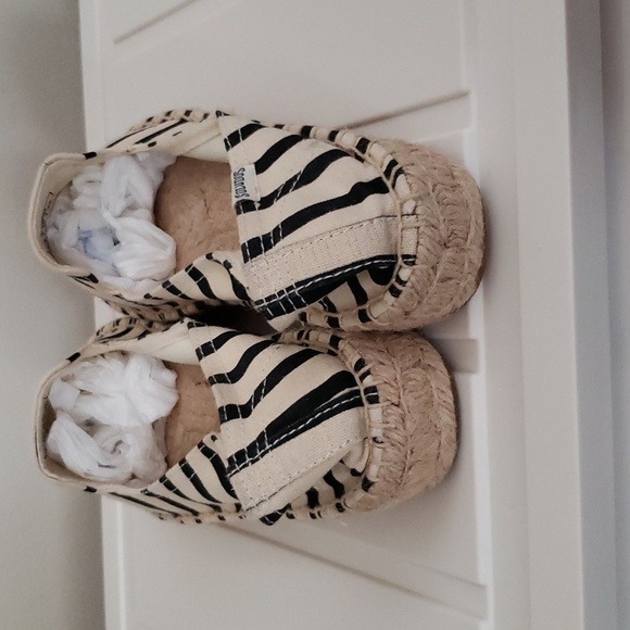 Soludos striped slip on platform espadrille flats, women's size 7.5 - Picture 5 of 8